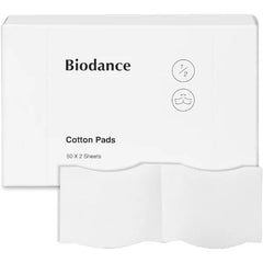 Biodance Cotton Pads, Soft and Thin Square Cotton Pads for Face Toner, Makeup Remover and Facial Cleansing | 50 x 2 Sheets