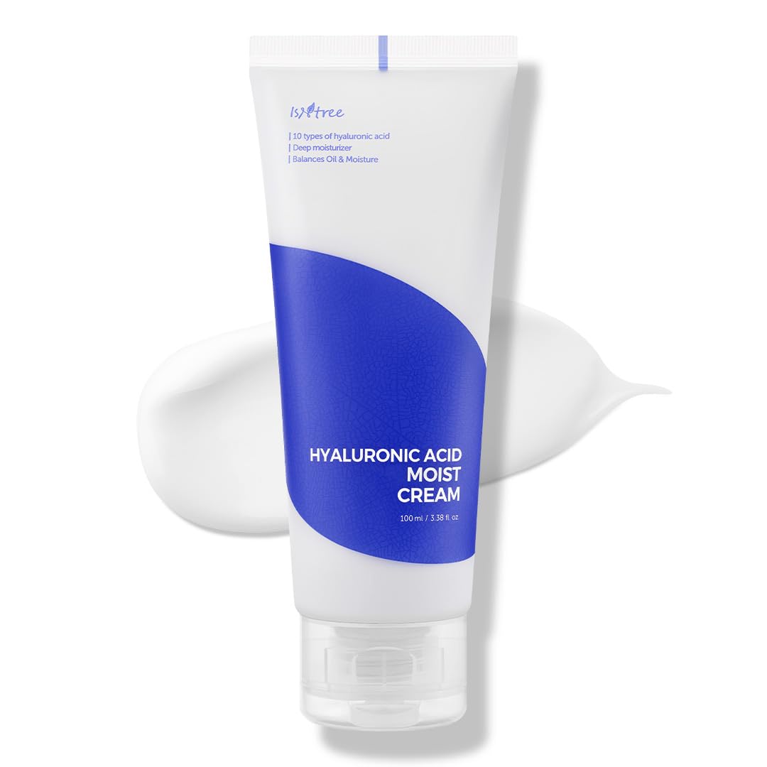 ISNTREE Hyaluronic Acid Moist Cream 2.71 fl.oz.(80ml) Night Cream, Day Cream, Deep Moisturizing, Skin Protection, Nourishing |