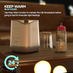 Baybee 5 in 1 Baby Bottle Warmer & Sterilizer | Electric Baby Food, Water & Milk Heater & Defrost with LCD Temperature Display, Smart & BPA Free Nipple, Single Feeding Bottle Sterilizer (Grey II)