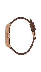 GUESS Men's 43mm Watch - Brown Strap Navy Dial Coffee Case