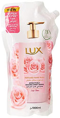 LUX Perfumed Hand Wash Refill Pouch, for all skin types, Soft Rose, glycerin enriched liquid soap, 1000ml x 2