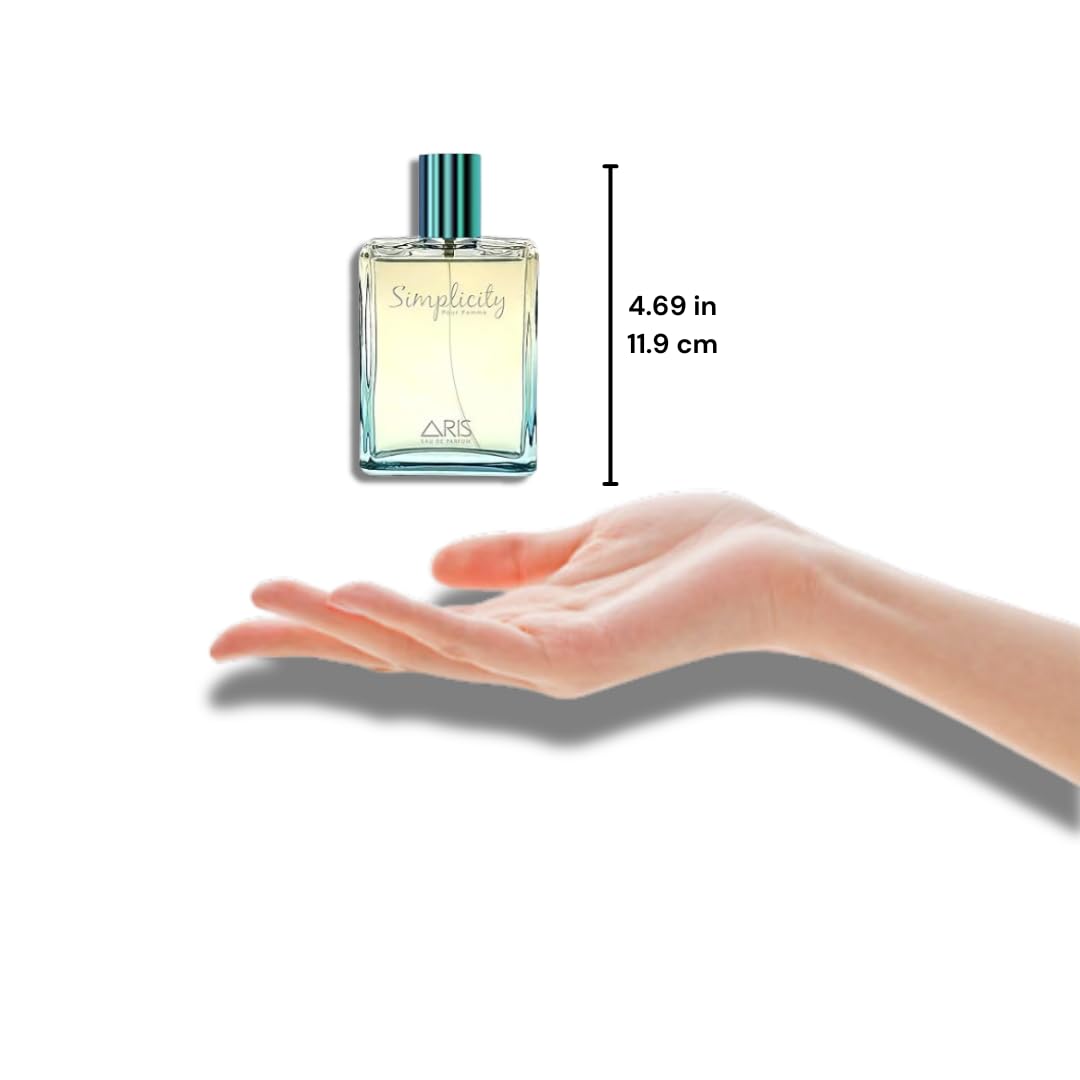 Simplicity by Aris: Eau de Parfum Spray | EDP Women's Fragrance| Cologne for Women | Perfumes for Women | Jasmine and Patchouli Fragrance | Long-lasting Perfume for Women | Travel Size | 100ml