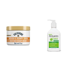 Gold Bond Rough & Bumpy Cream & AmLactin Daily Nourish  Lotion – 12% Lactic Acid for Dry Skin