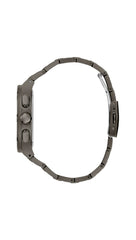 Guess Men's 42mm Watch - Black Strap Gunmetal Dial Silver Tone Case