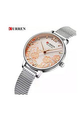 CURREN 9065 Ladies Stainless steel Casual Waterproof Small Dial Pattern Watch - Silver