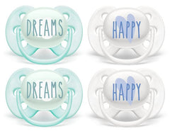 Philips Avent Ultra Soft/Doux Pacifier, 0-6 Months 4 Pieces