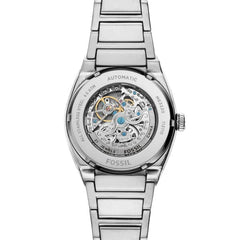 Fossil Everett Stainless Steel Analogue Automatic Wrist Watch, Silver