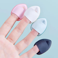 6pcs Mini Finger Puff With Box Makeup Sponge Puff Set With Container Makeup Puff Set Small Mini Powder Puff With Package Finger Sponge Set With Packing Cream Concealer Applicator Cushion, Pack of 6