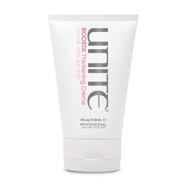 UNITE Hair BOOSTA Thickening Crème, Lightweight Styling Cream to Instantly Add Thickness & Touchable Volume For Fine or Limp Hair, UV & Thermal Protection – 4 Fl Oz