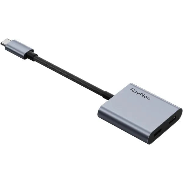 RayNeo USB-C to Glasses Charging Adapter – 100W PD Charge & Play, 4K@60Hz Output, USB-C DP Alt Mode for Switch, PS5, Xbox, Mac & Laptops, Compatible with Air 4 / Air 3 AR Glasses
