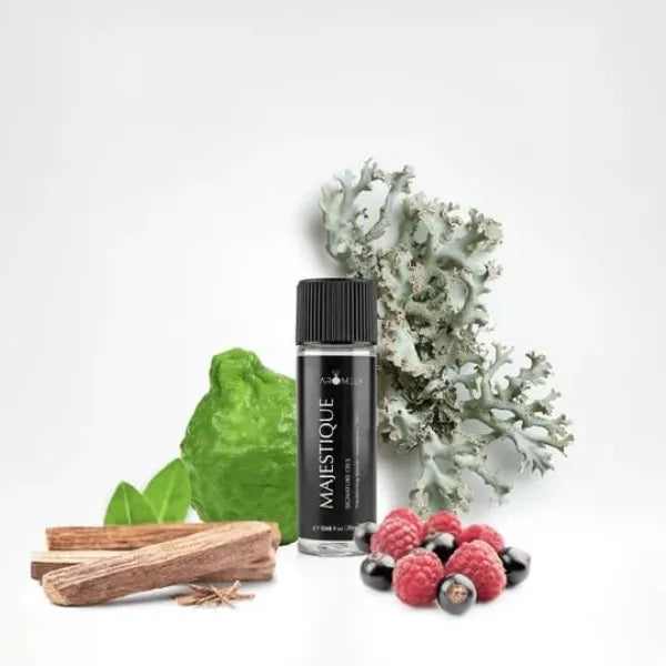 AROMELY Diffuser Oil Majestique a Sophisticated Blend of Bergamot, Sandalwood, Oud, Jasmine, Saffron, Sweet Berry, Oakmoss and Vanilla - Oil for Waterless & Cold Air Diffusers (20ml)