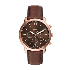 Fossil Men's Neutra Quartz Stainless Steel Chronograph Watch, Color: Rose Gold/Chocolate (Model: FS6026)