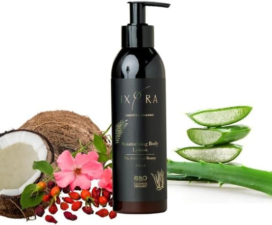 IXORA Moisturizing Body Lotion Enriched with Aloe Vera, Coconut Alkanes, Spearmint oil - GMO Free - Vegan Friendly