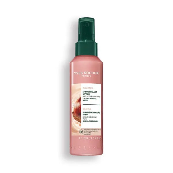 Yves Rocher Soft & Silky Hair Spray with Chestnut Milk Lightweight Leave-In Conditioner for Smooth Frizz-Free Hair Hair Mist for Easy Styling – 150 ml. / 5.07 fl.oz