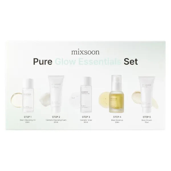 mixsoon Pure Glow Essentials Set, 5-Step Skincare Kit,