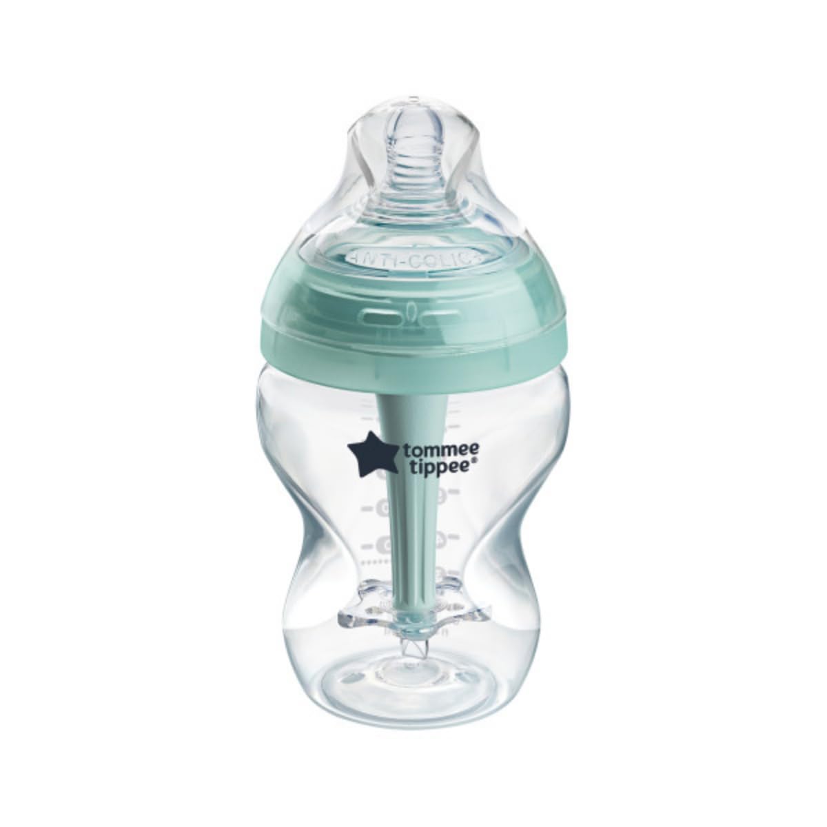 Tommee Tippee Anti-Colic Baby Bottle, Slow-Flow Breast-Like Teat and Unique Anti-Colic Venting System, 260ml, Pack of 1