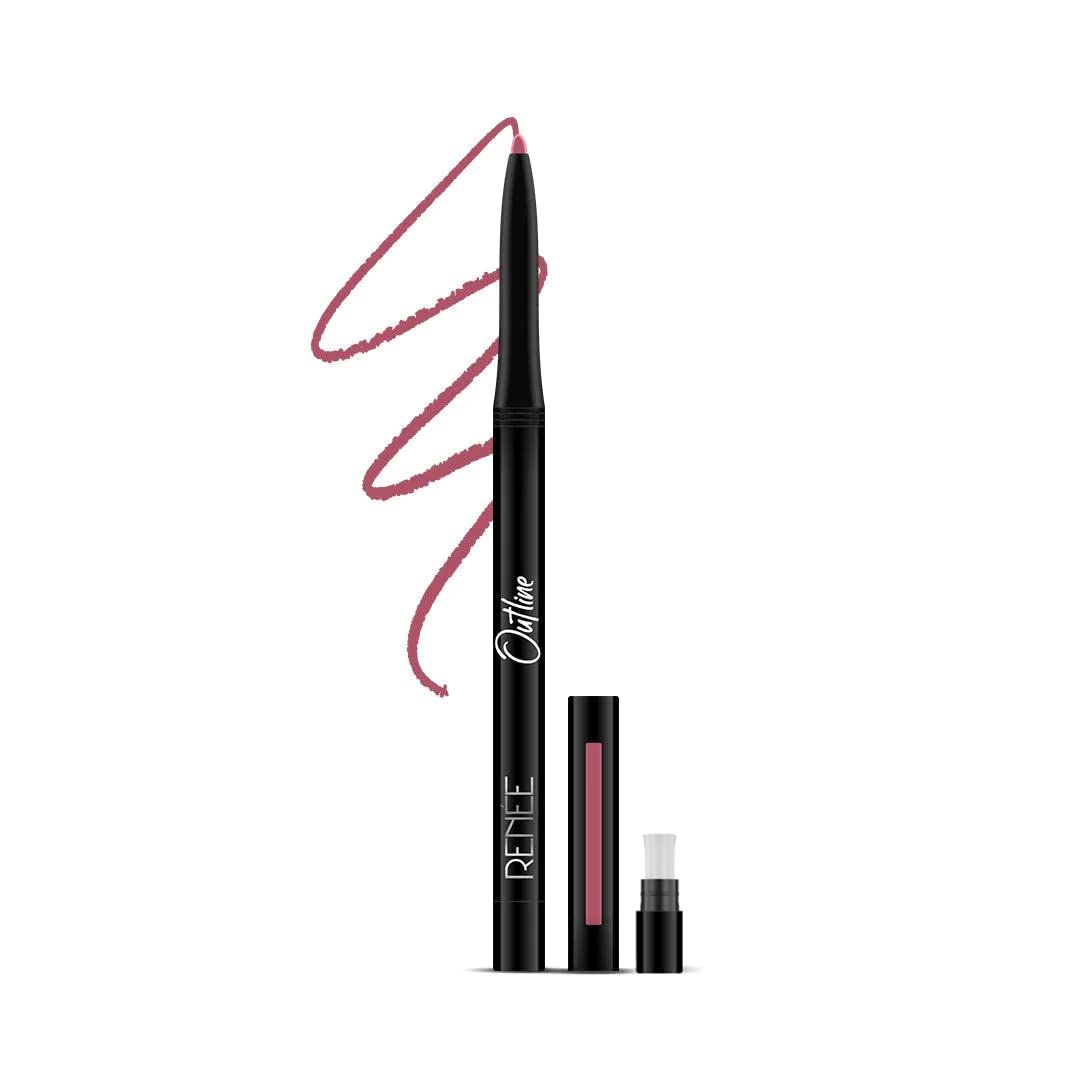 RENEE Outline Lip Liner With Built in Sharpener 01 Victoria 0.35gm| Long Lasting & Smudge Proof| Matte Finish & Rich Color Payoff| One Swipe Application