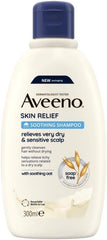 Aveeno Skin Relief Soothing Shampoo, With Soothing Oat, Suitable For very dry sensitive Scalp, Suitable for Thin & Fragile Hair, Soap Free, High Tolerance Formula - 300ml