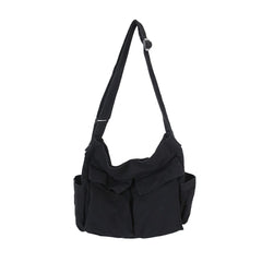 Sumleno Bohemian Hipster Hobo Boho Hippie Crossbody Bag Purse Canvas Sling Bag Aesthetic Tote Large Handbags Fairy Grunge Bag - Black