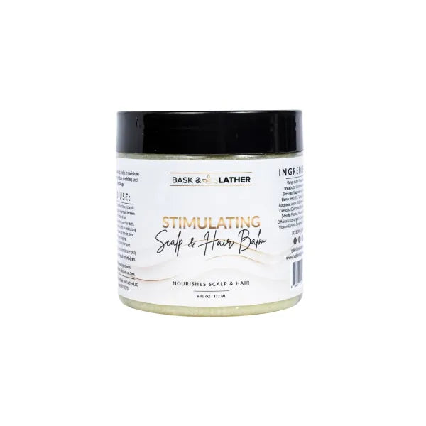 BASK & LATHER Growth & Nourish Set | Scalp Stimulator Balm + Gro & Glow Vitamins | Strengthen, Moisturize & Protect Hair from Root to Tip Naturally