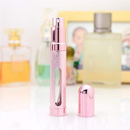 10ml Mini Travel Portable Replaceable Empty Atomizer Perfume Bottle Aluminum Pump Spray Box Perfume Cosmetic Glass Container (Color : Gold, Specifications : 10ml)