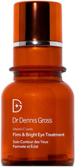 Dr Dennis Gross Vitamin C Lactic Firm & Bright Eye Treatment | Silky, Lightweight, Fast-Absorbing Treatment to Improve Puffiness, Dark Circles, and Wrinkles Around the Eyes | 0.5 oz