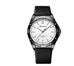 CURREN New Model CURREN Men's Analog Quartz Wrist Watches Simple Watches Silicone Band Luminous Wristwatch Business Men 8449 Fashion - BLACK WHITE