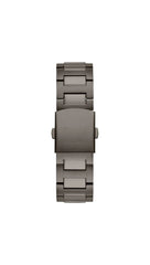Guess Men's 42mm Watch - Black Strap Gunmetal Dial Silver Tone Case