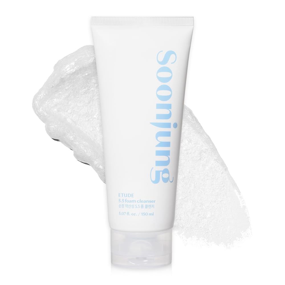 ETUDE SoonJung pH 5.5 Whip Cleanser 5.1 fl. oz. (150ml) 23AD | Soft Bubble Hydrating Vegan Facial Cleanser for Sensitive Skin | Fragrance-Free Low-pH Korean Cleansing Wash | K-Beauty | Vegan