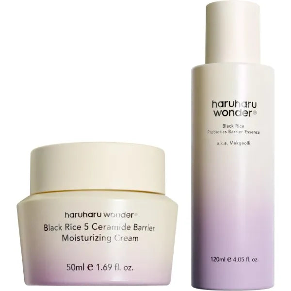 Haruharu wonder 5 Ceramide Barrier Moisturizing Cream & Probiotics Barrier Essence Bundle