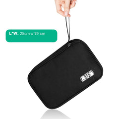 BIGTHREE Electronics Accessories Organizer Bag, Waterproof Cable Organiser Bag, Universal Carry Travel Gadget Bag Holiday Essentials for Men Women for USB Cable Drive, SD Card, Charger Hard Disk