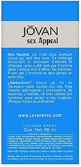 Jovan Sex Appeal Eau De Cologne for Men, 88 ml