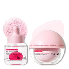 Hanskin Vegan PDRN Pink Glow Duo Set Glow Serum & Plumping Cream Korean Skincare Bundle for Deep Hydration, Glass Skin Glow, Barrier Support & Bouncy Skin