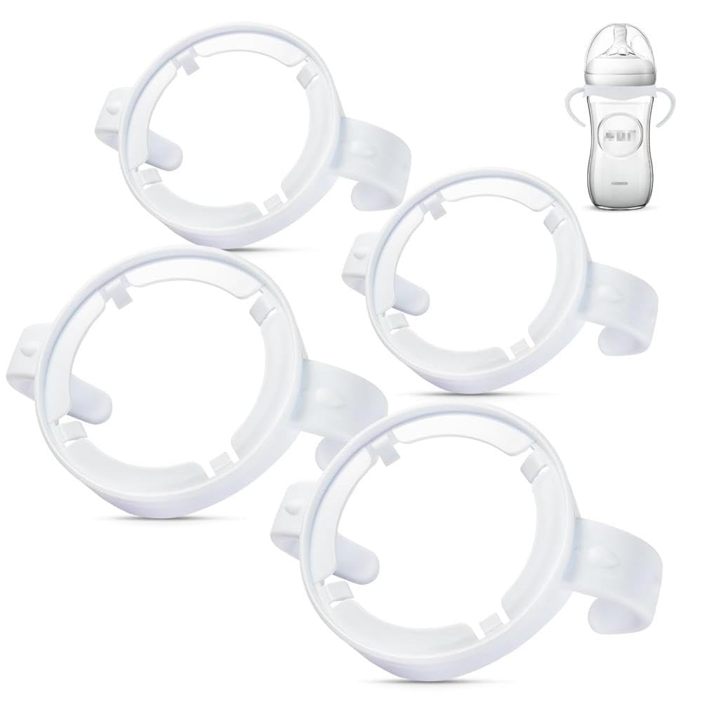 Erweicet 1 Set of 4 White Baby Bottle Handles Compatible for Philips Avent Natural Baby Bottles for Baby
