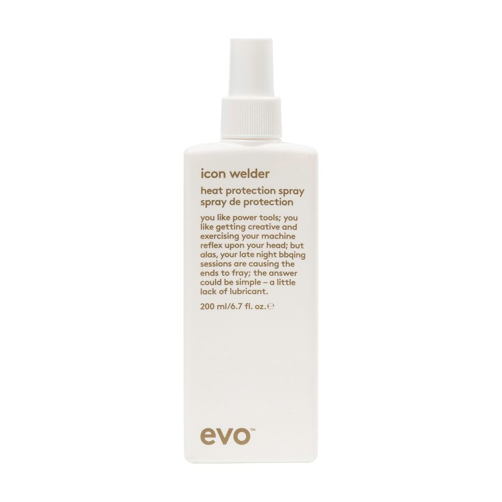 EVO Icon Welder Heat Protection Spray, 200 ml, leave-in cream, Heat Protection for All Hair types, gives suppleness, shine and reduces frizz, vegan, no sulphates