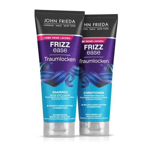 John Frieda Frizz Ease Dream Curls Set - Shampoo, 250 ml & Conditioner, 250 ml - Hair Type: Wavy, Curly, Frizzy - Nourishing for Swungfully Defined Curls