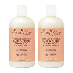 Shea Moisture Coconut Hibiscus Curl & Shine Shampoo, 13 oz, Pack of 2