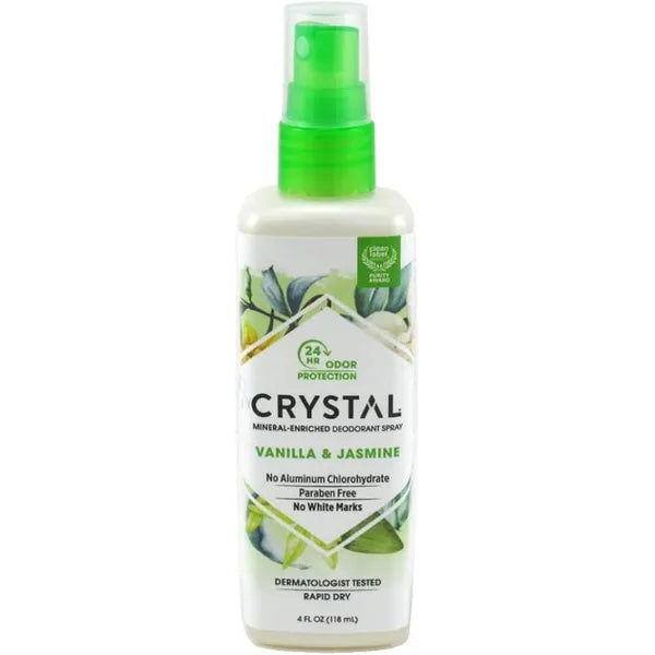 Crystal Essence Deodorant Spray 4 Ounce Vanilla Jasmine (118ml) (Pack of 2)