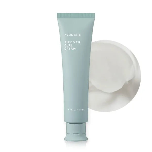 AYUNCHE Airy Veil Air Dry Curl Cream 5.0 fl oz – Lightweight Airy Dry Cream for Wavy & Curly Hair, Anti-Frizz, Heat Protection, Soft Hold, Korean Salon Hair Styling