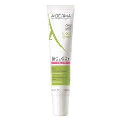 A-Derma Biology Soothing Dermatological Care, Fragrance-free Facial Moisturizer, hydrate, Rebalance and Immediately Soothe Reactive and Intolerant Skin - 40ml
