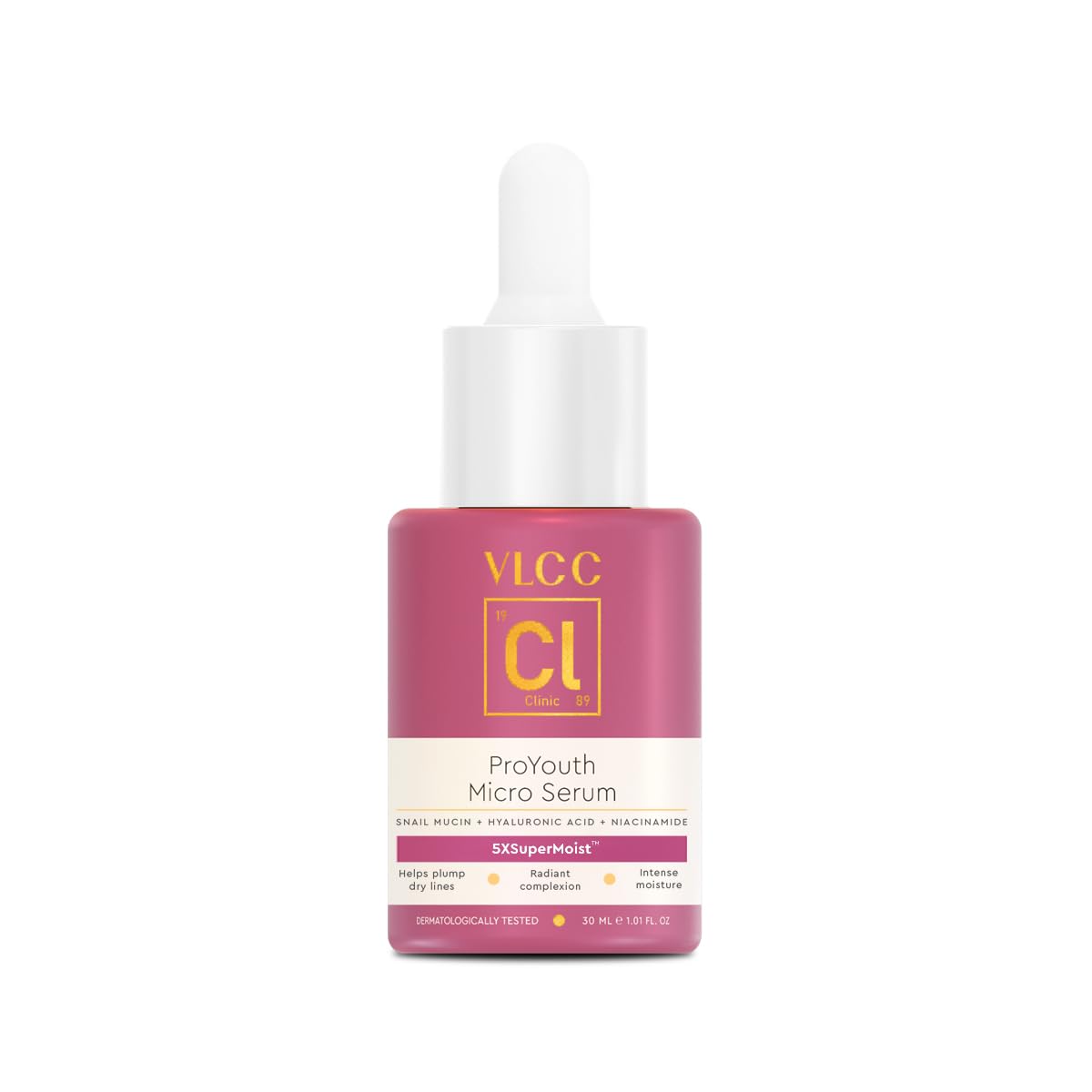 VLCC Clinic Pro Youth Micro Serum - 30ml | Powered by 5X Super Moist™ | Deep Penetrating Anti-Aging Micro Serum Fights Wrinkles & Sagging Skin | Skin Brightening | Skin Aging | Skin Revitalization