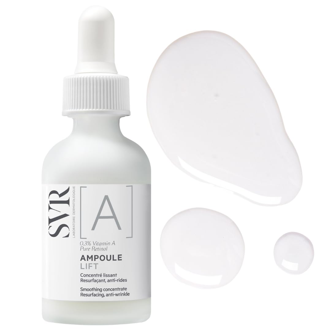 SVR Ampoule Lift Retexturing Anti-Wrinkle Face Serum, 0,3% Vitamin A/Pure Retinol Resurfacing Lifting Activator For Irregular, Sluggish Skin And Fine Lines, 30Ml