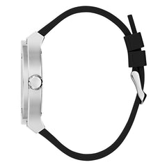 GUESS Men's 45mm Watch - Black Strap Black Dial Silver Case