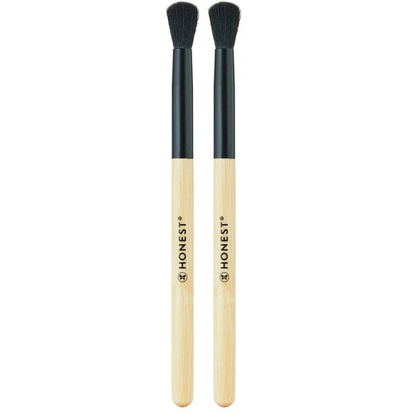 Honest Beauty Blending Crease Eyeshadow Brush | Renewable Bamboo, Synthetic Bristles, Tapered | Cruelty Free (Pack of 2)