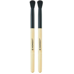 Honest Beauty Blending Crease Eyeshadow Brush | Renewable Bamboo, Synthetic Bristles, Tapered | Cruelty Free (Pack of 2)