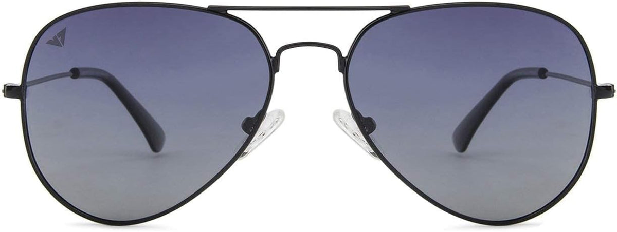 VINCENT CHASE EYEWEAR By Lenskart | Black Dual Tone Full Rim Pilot | VINTAGE | Branded Latest and Stylish Sunglasses | Polarized and 100% UV Protected (UV 400) | Men & Women | Large | VC 5158/P