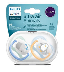 Philips Avent Ultra Air Pacifier 0-6M Animals Mixed 2 pack