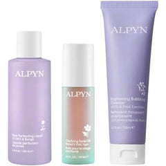 Alpyn The Clear Skin Method 4.0 Fl Oz. Pore Perfecting Liquid + 1 Fl Oz Clarifying Facial Oil + 4 Fl Oz. Brightening Bubbling Cleanser