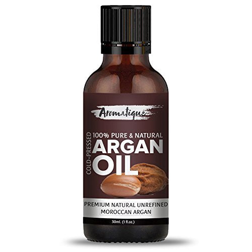 Aromatique Argan Moroccan Cold Pressed 100% Pure And Natural Essential Oil For Face,Skin,And Hair Care 30Ml Golden Yellow