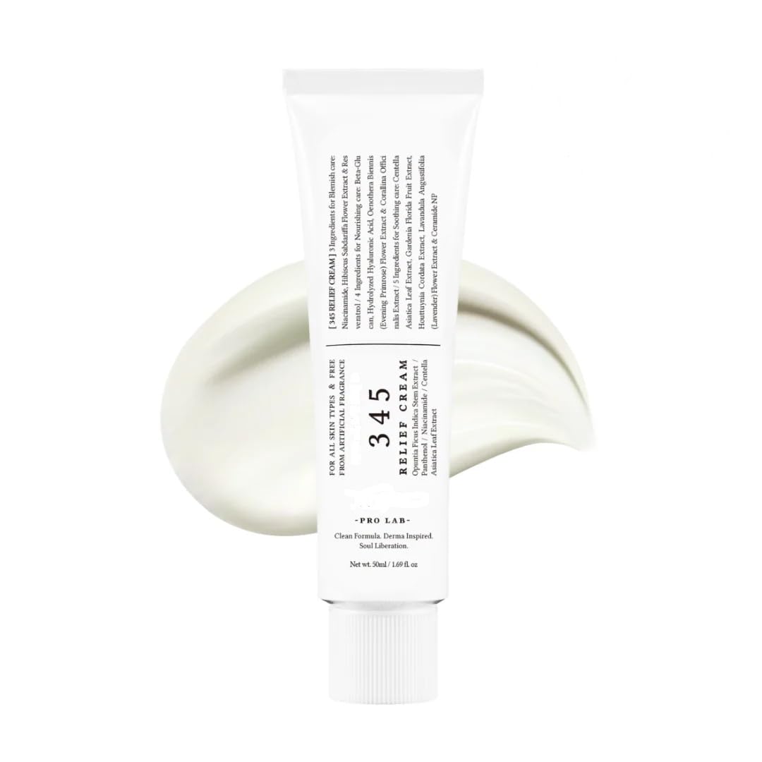 Flore 345 Relief Face Moisturizer Cream – Hydrating & Soothing for Sensitive Skin – Blemish & Redness Care – Non-Greasy Formula – 50ml